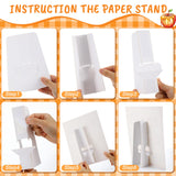 Caramel Apple Bar Decoration Kit – 14-Piece Fall Dessert Table Set with Standee & 12 Tent Cards (Orange Plaid Design)