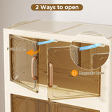4-Tier Stackable Storage Bins with Wheels, Locking Doors & Lids – Large Mobile Organizer for Home & Office