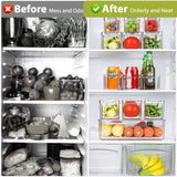 Clear Refrigerator Organizer Bins – 10 Pack Stackable Pantry & Fridge Storage Containers with Drain Tray