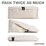 Compression Packing Cubes Set – Travel Luggage Organizer Bags (Beige)
