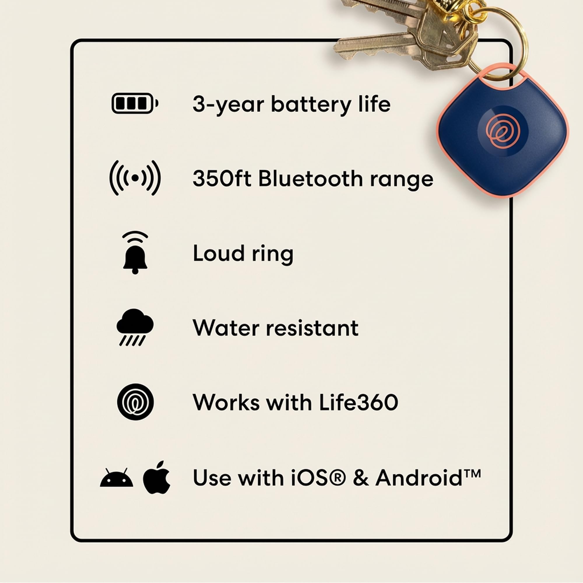 Tile Mate Bluetooth Tracker Multi-Pack, 350 ft Range, SOS Alert, IP68 Waterproof, Life360 Compatible, iOS & Android