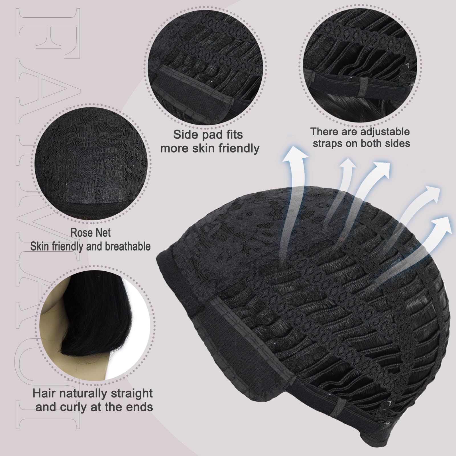 Short Black Bob Wig with Bangs for Men – Natural Matte Fiber Heat-Resistant Costume Hair 💇‍♂️🖤