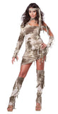 Tan Mummy Costume – One-Sleeved Ancient Wrap Dress with Matching Glovlette 🏺🧻