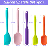 5-Piece Silicone Spatula Set – Heat Resistant, One-Piece Design with Stainless Steel Core