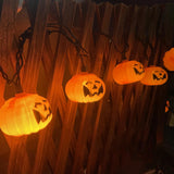 8.5FT Halloween Pumpkin Bat String Lights – 10 Orange Lanterns with Warm Glow & End-to-End Connection