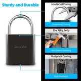Waterproof Fingerprint Padlock with USB Rechargeable Battery, Biometric Smart Lock for Gym Locker, Gate, Bike & Outdoor Security