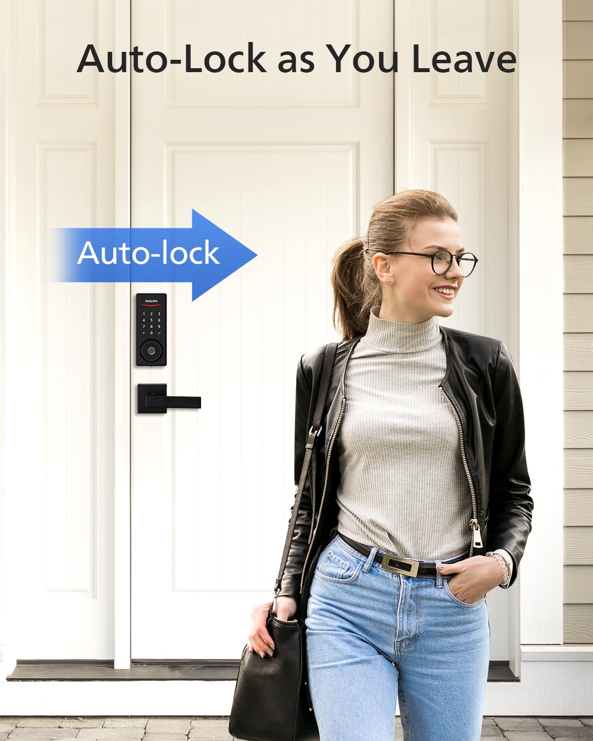 Philips Wi-Fi Smart Deadbolt Door Lock with Fingerprint, App Control & Alexa Support, Keyless Entry Security Lock