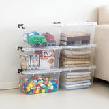 Clear White Stackable Storage Bins with Lids – 22 Qt Large Capacity Home Organization Set (6 Pack)