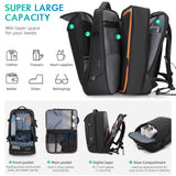Expandable Travel Backpack 36L–50L – Carry On Laptop Backpack with USB Charging Port for Business Trips & 5-7 Day Travel