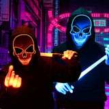 LED Light Up Mask & Gloves Set – Red Halloween Tech-Horror Costume with 3 Lighting Modes & Adjustable Fit