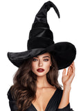 Bendable Witch Hat for Women – Adjustable Wire Brim & Cone | Premium Matte Satin Halloween Hat