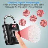 TSA Approved Fingerprint Luggage Lock with USB Rechargeable Battery, Keyless Biometric Cable Lock for Travel & Bags