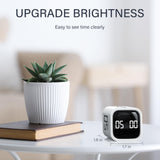 Rotating Pomodoro Timer Cube with Gravity Sensor, Preset 5/10/25/50 Min, Custom Countdown & Stopwatch, Silent Vibration Desk Timer for Work, Study & Kitchen – White