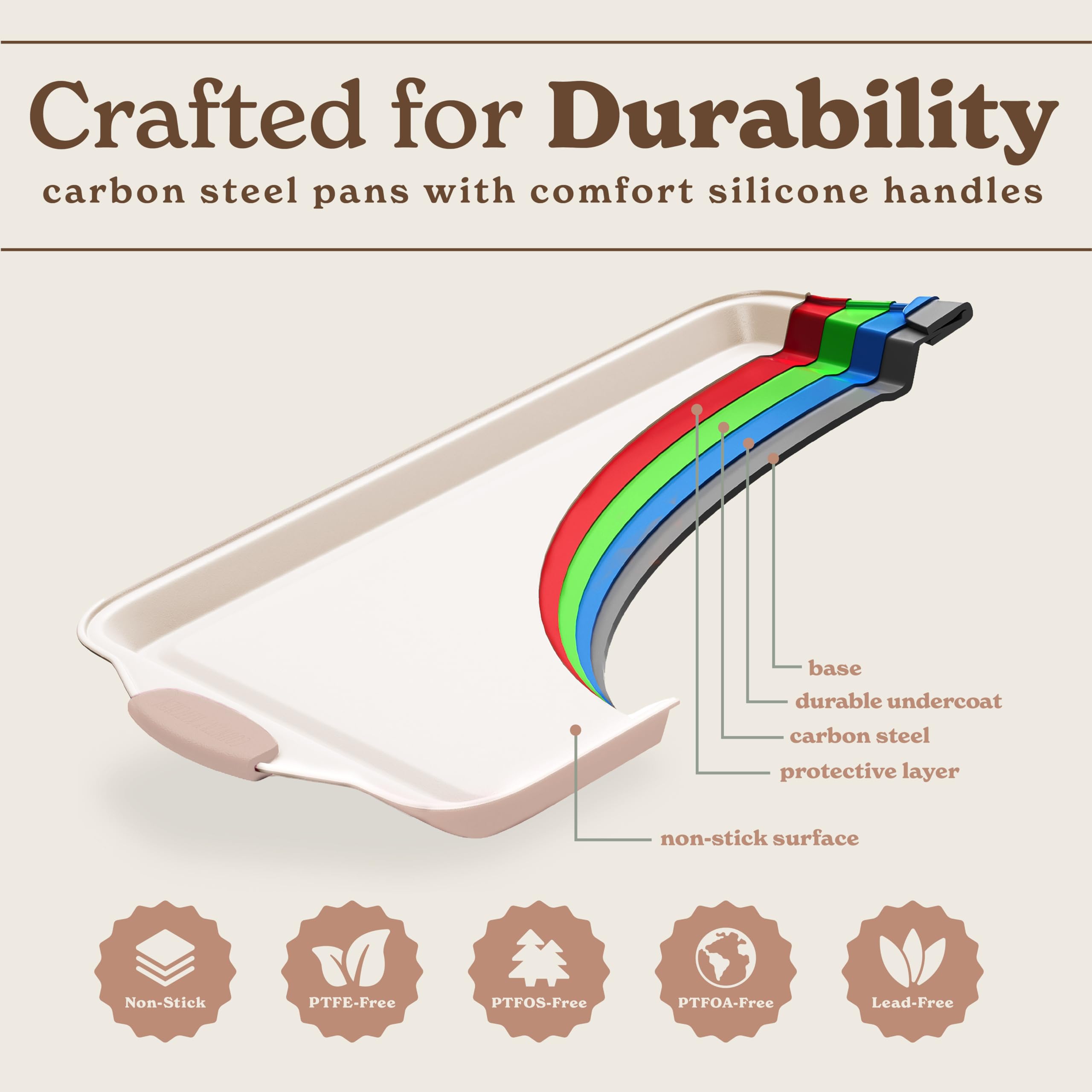 22-Piece Stackable Non-Stick Bakeware Set with Silicone Handles – Space-Saving Baking Pans