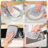 Premium Reusable Non-Scratch Silver Mesh Cleaning Cloth Set, Multipurpose Wet and Dry Kitchen Scrubber Pads (5 Pack)