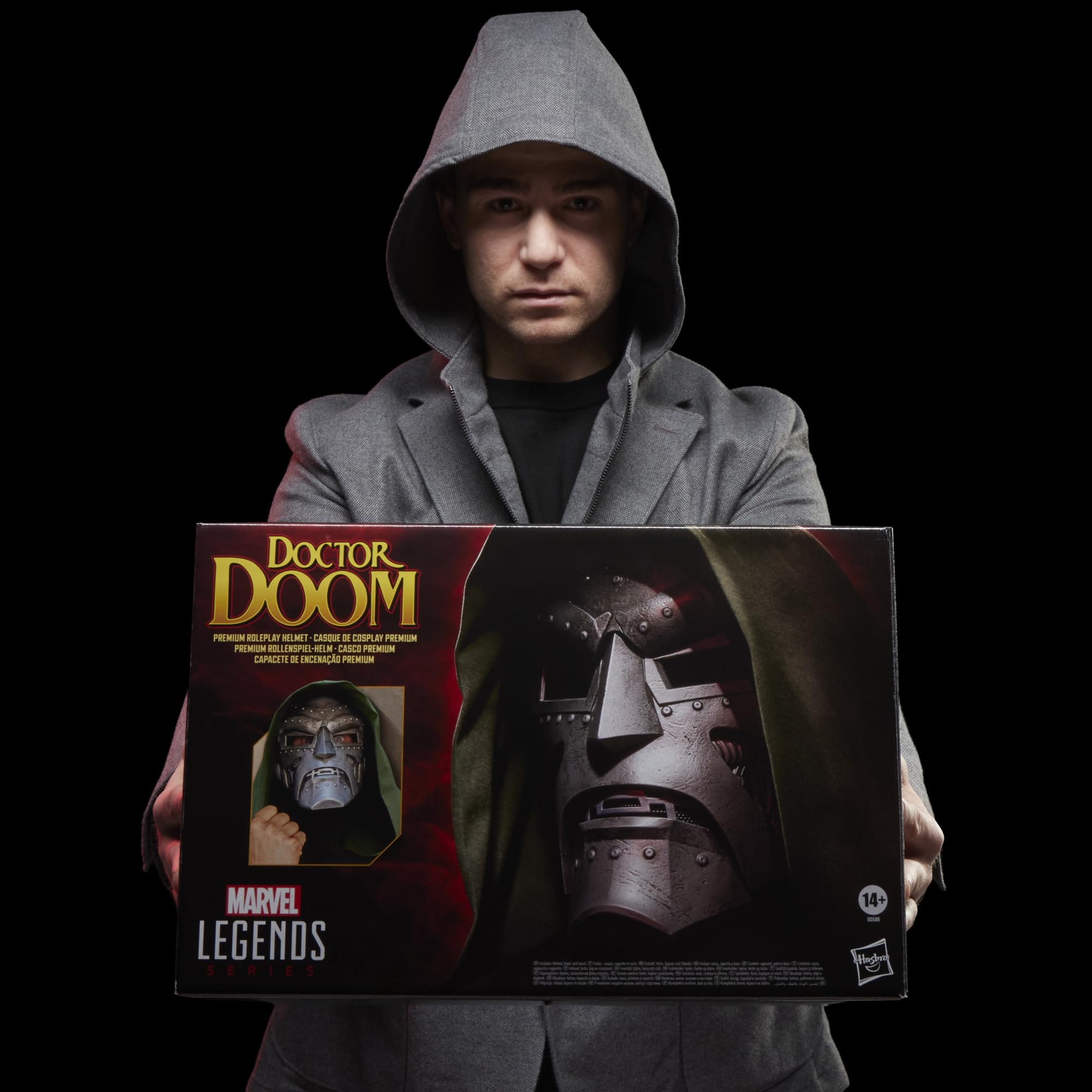 Marvel Legends Doctor Doom Premium Helmet – 1:1 Scale Collectible with Removable Hood & Display Stand