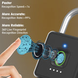 Smart Fingerprint & Keypad Padlock with App Control, USB-C Rechargeable Waterproof Locker Lock for Gym, Luggage & Storage