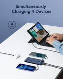 10000mAh Portable Power Bank with Built-In Cables & AC Plug – Fast Charging Multi-Device Battery Pack