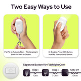 Weten Rechargeable Personal Safety Alarm Keychain – 130dB Siren with LED Light, Dual Panic Trigger (Black & White, 2-Pack)