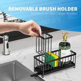 Stainless Steel Kitchen Sink Caddy with Rotatable Spout – Compact Sponge & Brush Organizer
