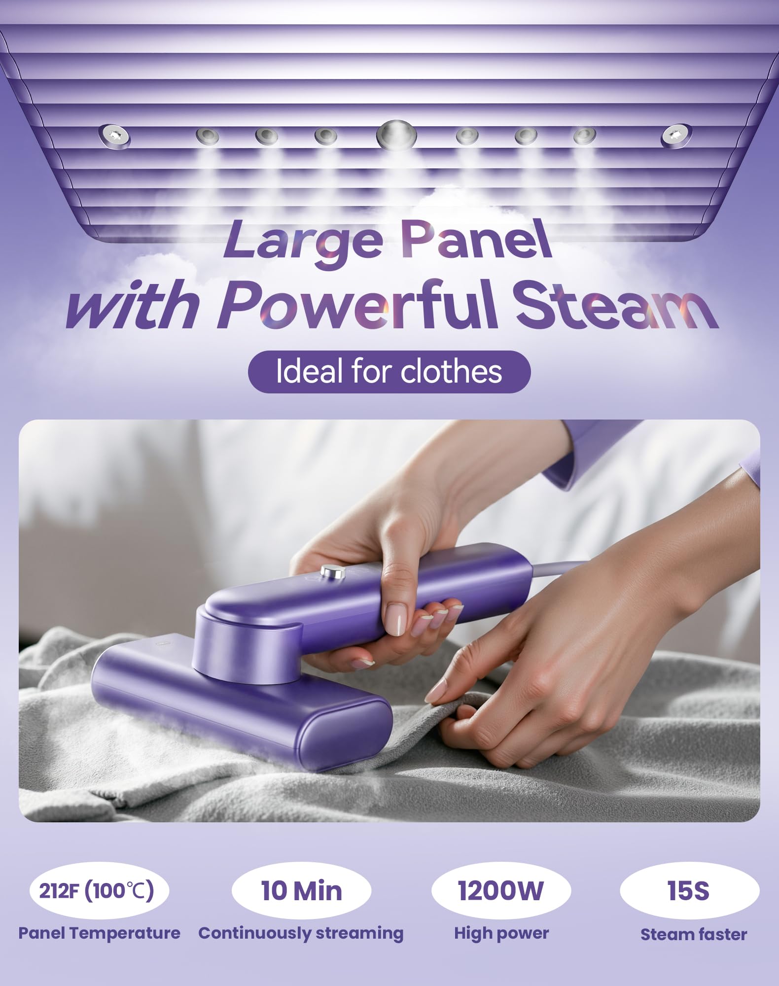 Kepwaa G9 Handheld Garment Steamer Iron 1200W Portable Travel Wrinkle Remover with Rotating Head