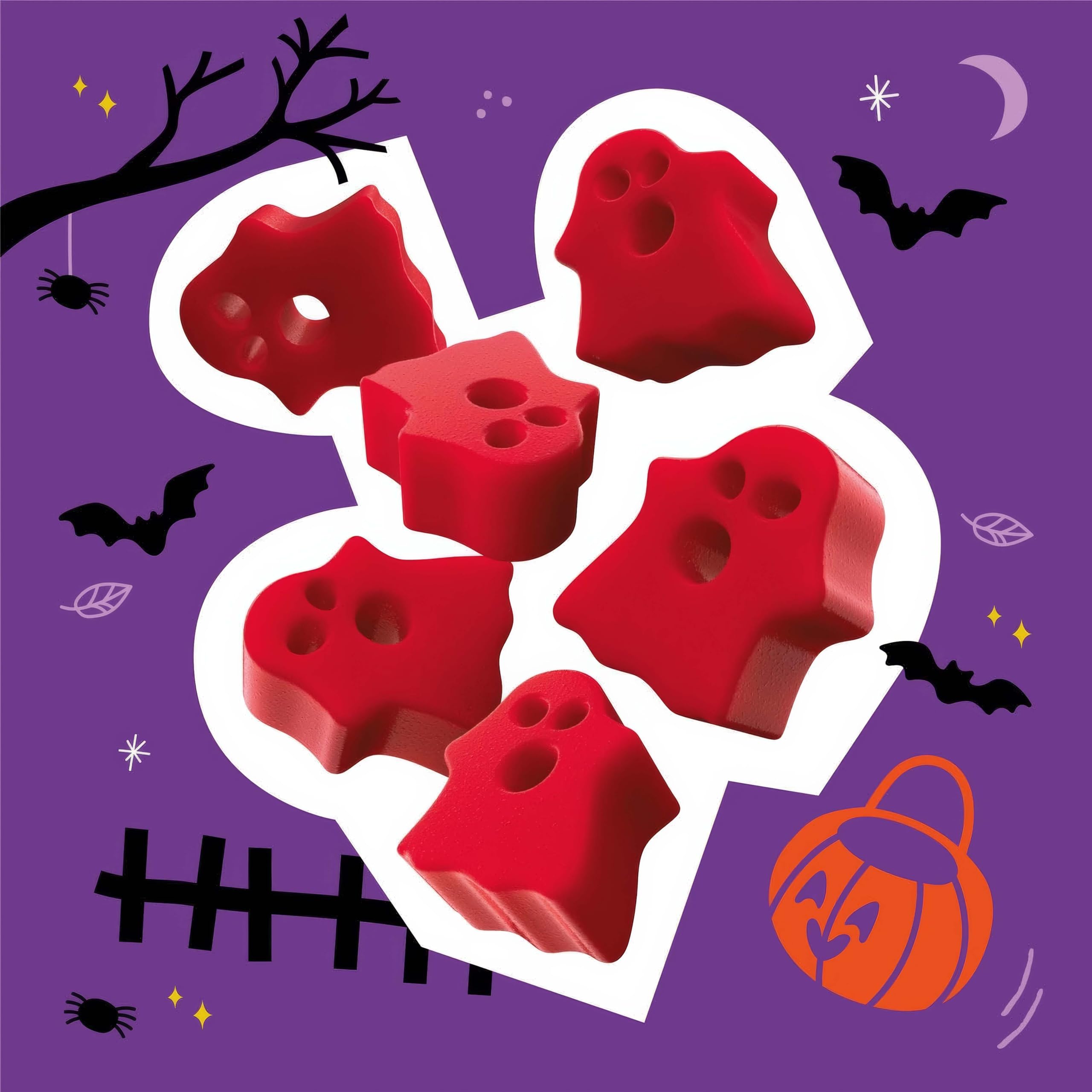 Halloween Cherry Ghosts Licorice Candy – Individually Wrapped Red Cherry Chewy Treats for Trick-or-Treat & Party Bags