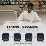 Productivity Timer Cube with Flip Control, Custom Countdown & Count-Up, Silent Vibration Focus Timer for Work, Study & Kitchen – Black