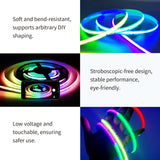RGBIC COB LED Strip Lights 2×20FT – 16M Colors Music Sync Smart Strip with App & RF Remote