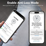 Ultra Slim Wallet Tracker Card Compatible with Apple Find My Rechargeable Bluetooth Tracking Card IP68 Waterproof Black