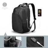 Design Travel Laptop Backpack with RFID Protection & USB Charging – 16″ College & Business Backpack (Black)