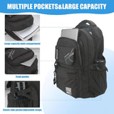 Black Water-Resistant School Backpack with Laptop Sleeve