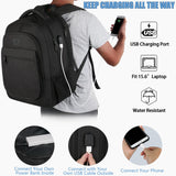 MATEIN Expandable Travel Laptop Backpack with USB Charging Port – Anti-Theft Business Bag 15.6”