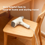 1300W White Portable Garment Steamer Iron 2-in-1 Fast Heat Travel Wrinkle Remover with Foldable Design