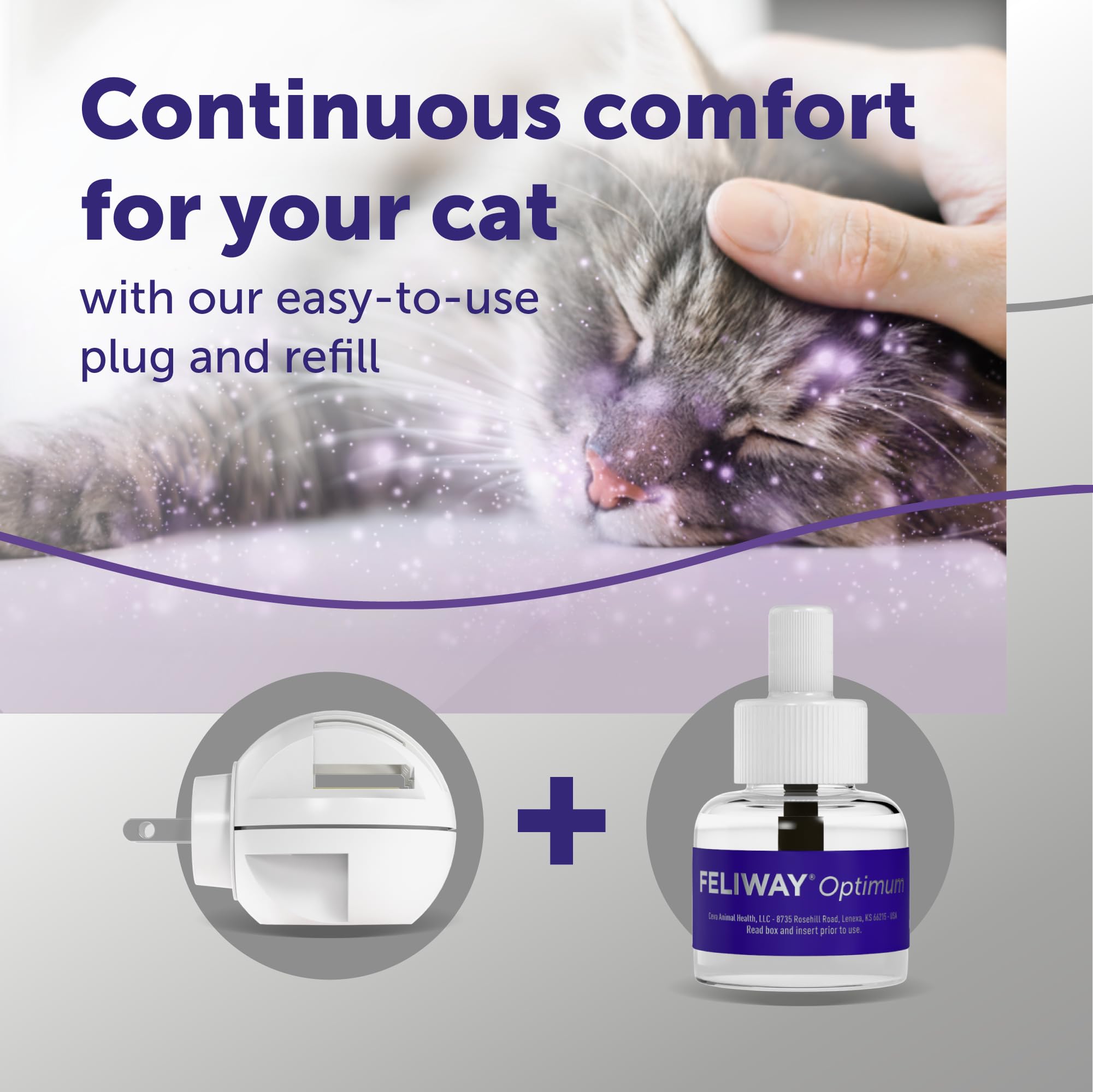 FELIWAY Optimum Cat Calming Diffuser with Advanced Pheromone Technology – Stress Relief Solution for Cats & Kittens (Up to 700 sq ft Coverage)