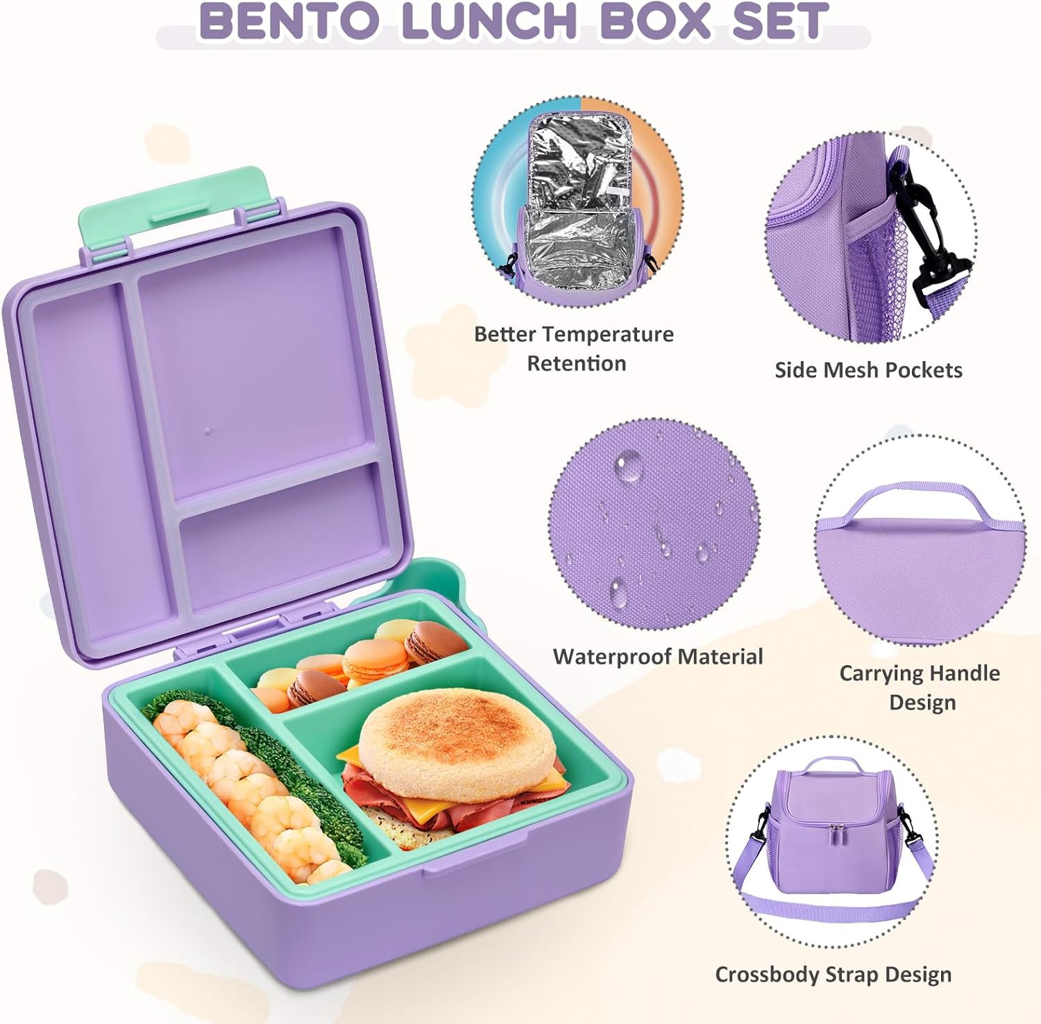 Purple 4-Piece Lunch Set with 17 oz Food Jar