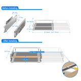 Expandable Stainless Steel Pull-Out Cabinet Organizer – Adjustable Width & Height Slide-Out Shelves (2 Pack)
