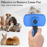 Swihauk Self-Cleaning Slicker Brush for Dogs & Cats – Gentle Deshedding Grooming Tool (Blue)