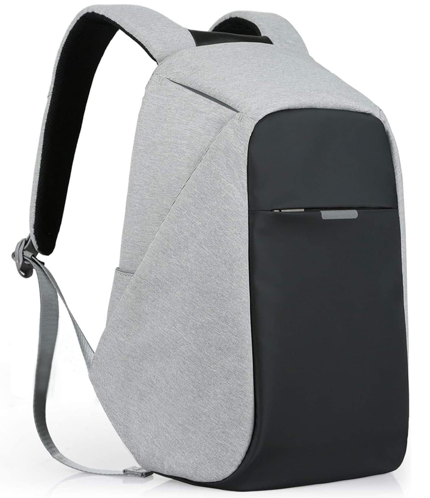 Oscaurt Anti-Theft 15.6-Inch Laptop Backpack with Hidden Zippers & USB Charging Port – Light Grey