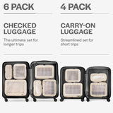 Compression Packing Cubes Set – Travel Luggage Organizer Bags (Beige)