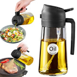 2-in-1 Olive Oil Sprayer & Pour Bottle – BPA-Free Glass Cooking Oil Dispenser with Precise Control