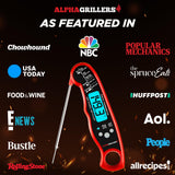Instant Read Digital Food Thermometer – Waterproof Meat Thermometer with Backlit Display
