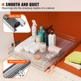 Heavy-Duty Pull-Out Cabinet Organizer – Chrome-Plated Steel Slide-Out Shelf for Kitchen & Under-Sink Storage (18.5” W x 21” D)