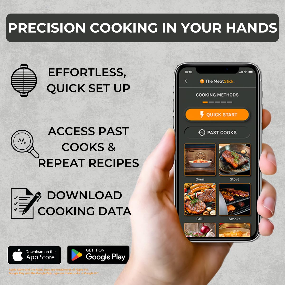 Wireless Smart Meat Thermometer 4X Set with 650ft+ Bluetooth Range & Quad Sensors