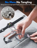 2-Pack 3-in-2 Multi Charging Cable for iPhone, Apple Watch & USB-C Devices – Travel Charging Cord (Gray)