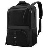 30L Carry-On Travel Laptop Backpack with USB Cable Port & Reflective Safety Design – Fits 17.3” – Black