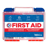 Be Smart Get Prepared First Aid Kit – 180 Pieces, FDA Approved Emergency Medical Kit (Red)