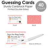 Pastel Halloween Candy Guessing Game – Pink Pumpkin Party Sign with 40 Guess Cards for Cute Halloween Events & Fall Celebrations