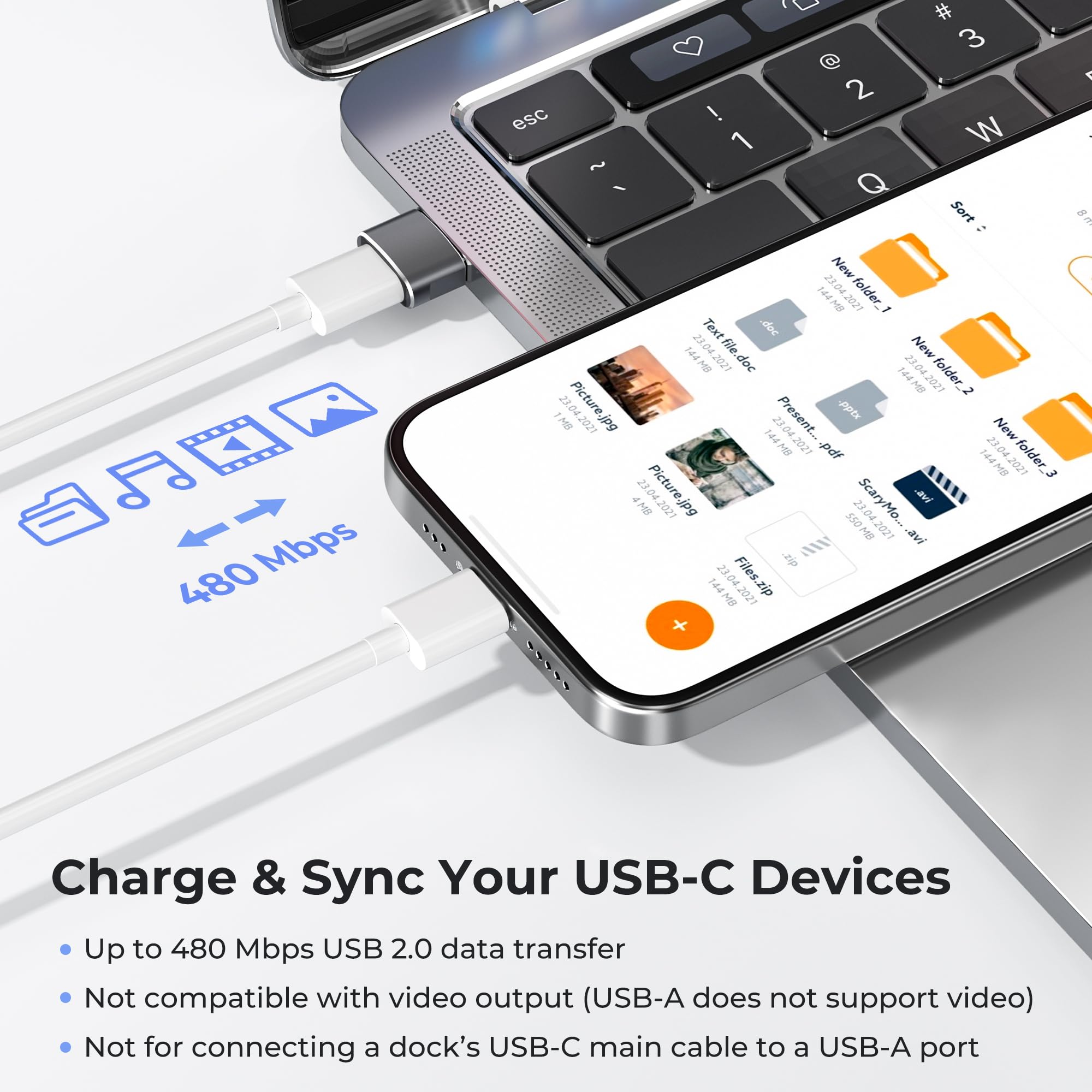 USB-A to USB-C Adapter – Aluminum Type-C Converter for Charging & Data Transfer
