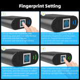 Waterproof Fingerprint Padlock with USB Rechargeable Battery, Biometric Smart Lock for Gym Locker, Gate, Bike & Outdoor Security