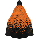 Spider Web Hooded Cape – Black Halloween Cloak for Adults with Oversized Hood & Adjustable Tie